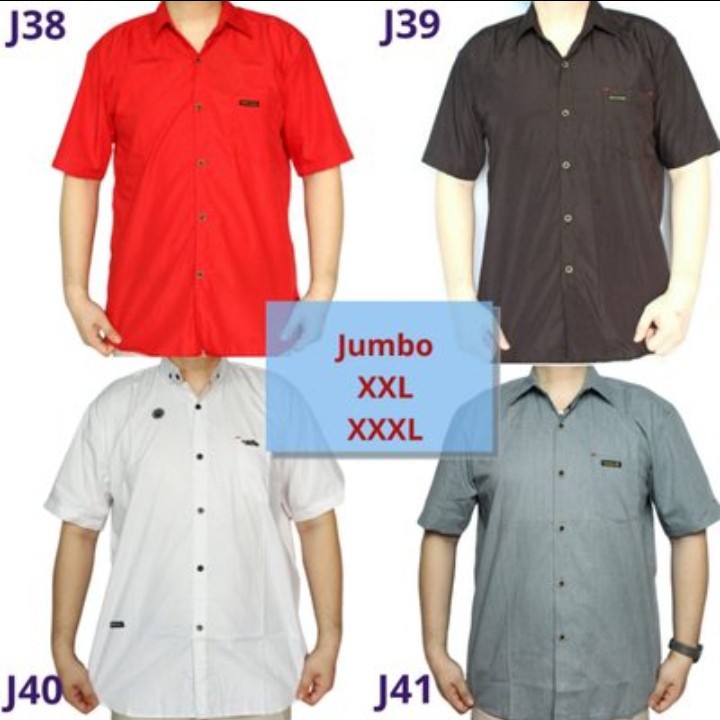 Kemeja Polos Jumbo Pendek Pria 3