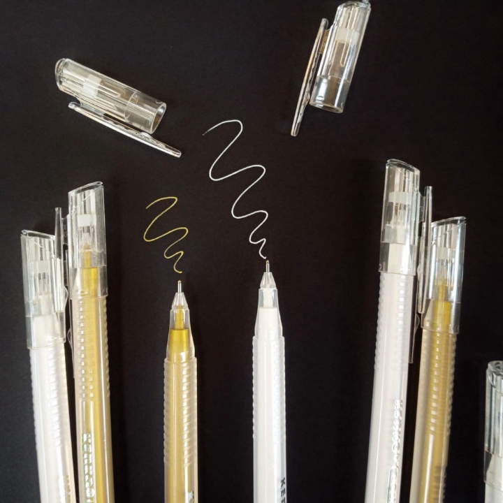 Kenko Gel Pen Gold White Putih Emas 2