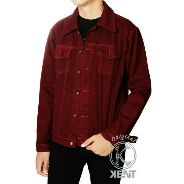 Kent Jaket Jeans Maroon Original