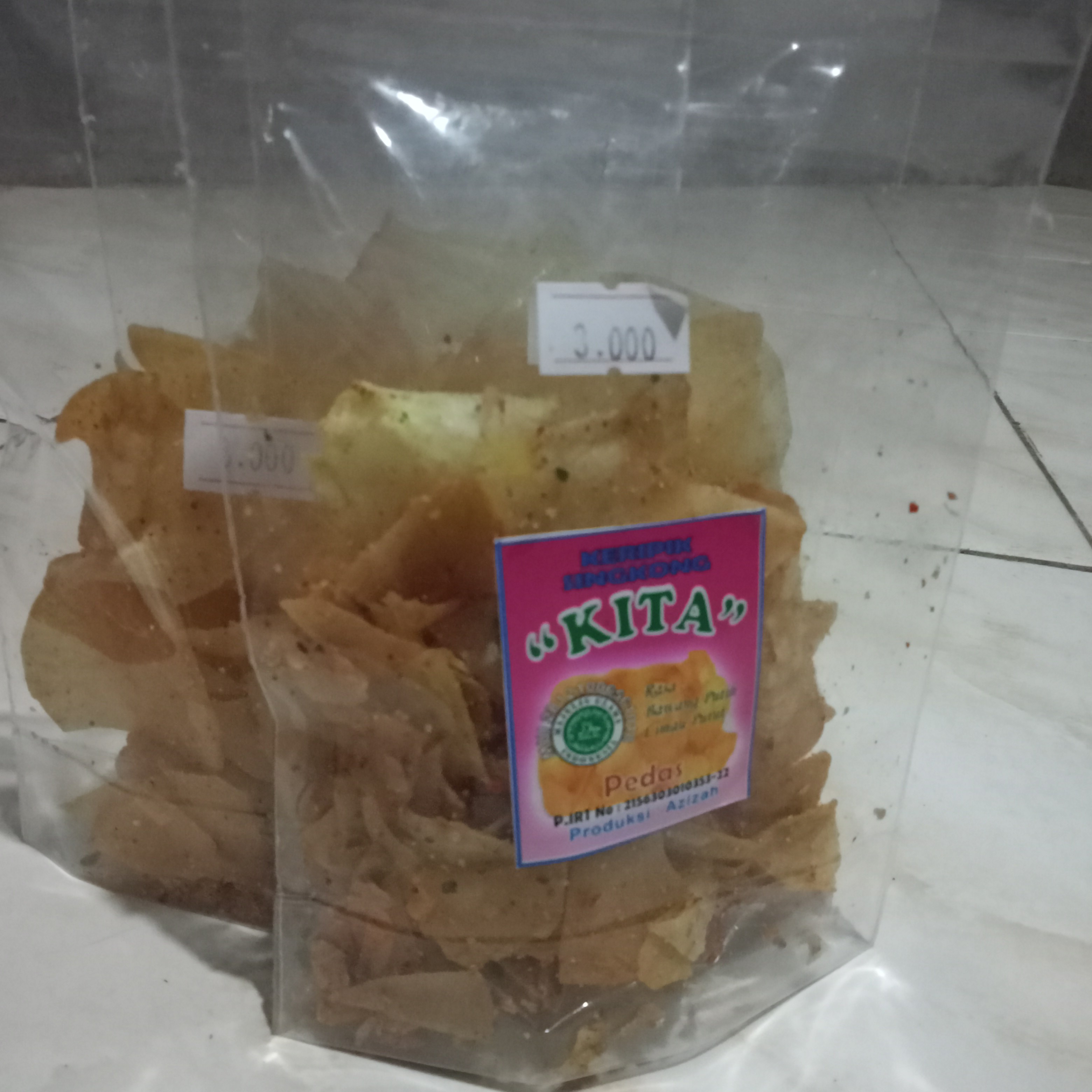 Keripik Singkong Jeruk Purut Rasa Pedas