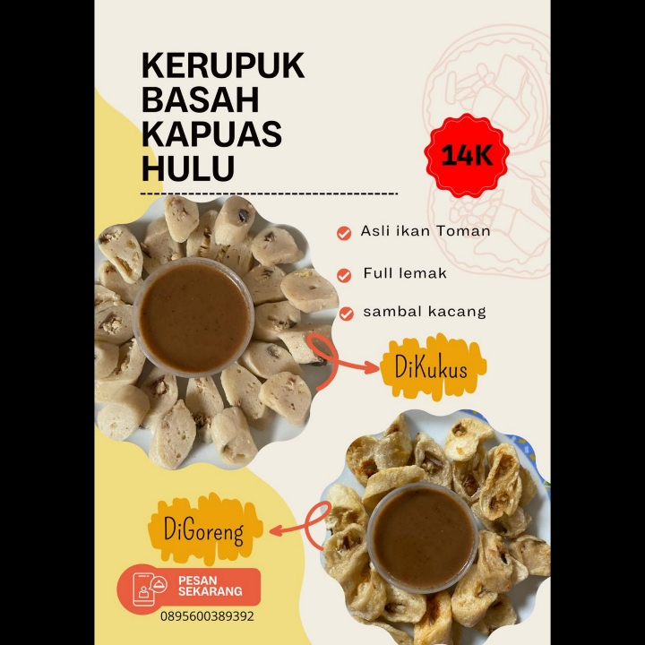 Kerupuk Basah Asli Kapuas Hulu