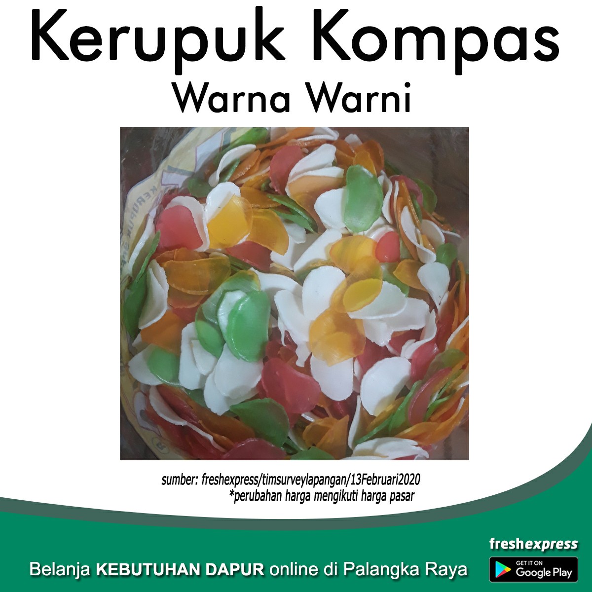 Kerupuk Kompas Warna Warni 1 Kg