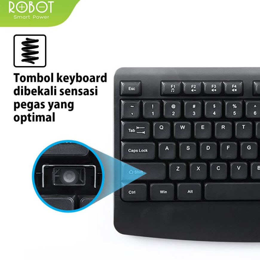 Keyboard  Mouse Kabel Robot KM2500 Hitam 3