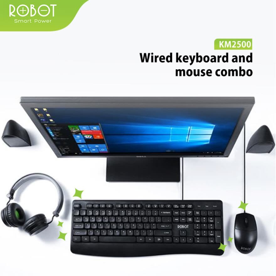 Keyboard  Mouse Kabel Robot KM2500 Hitam 4