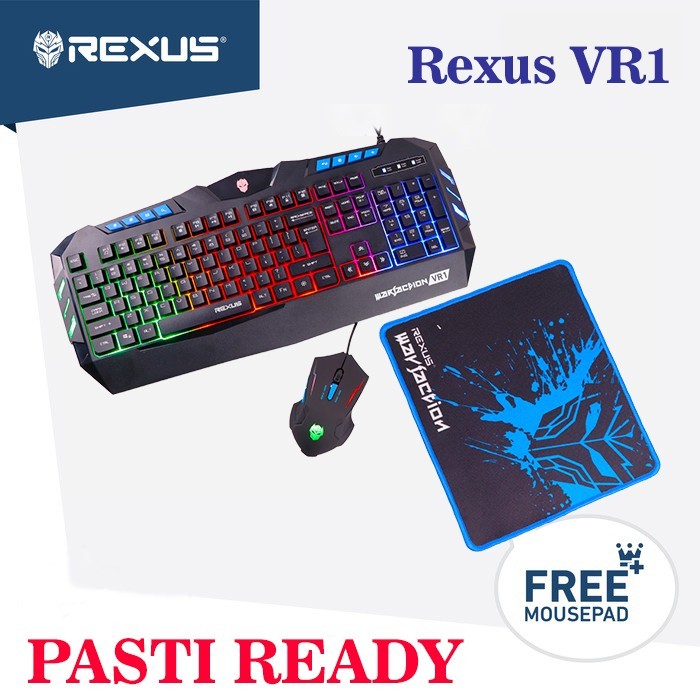 Keyboard Mouse Gaming Rexus VR1 Free Mouspad 2
