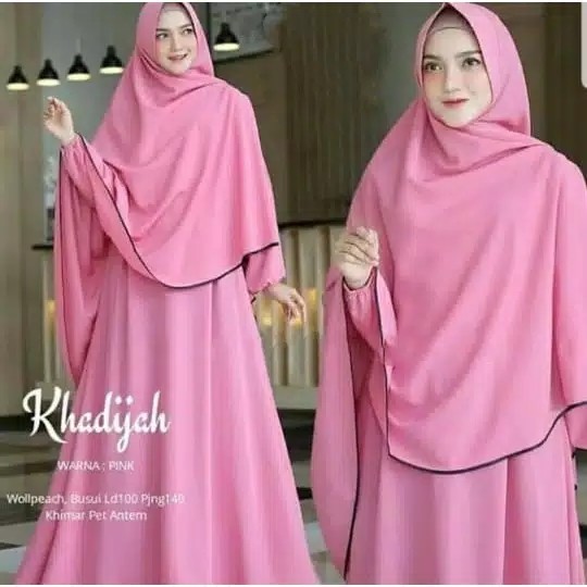 Khadijah Syari  Gamis Set Jilbab  Setelan Hijab Murah 2