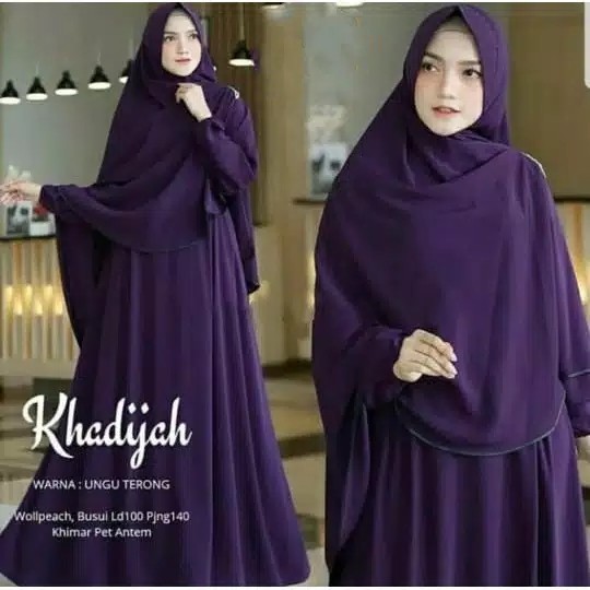 Khadijah Syari  Gamis Set Jilbab  Setelan Hijab Murah 3