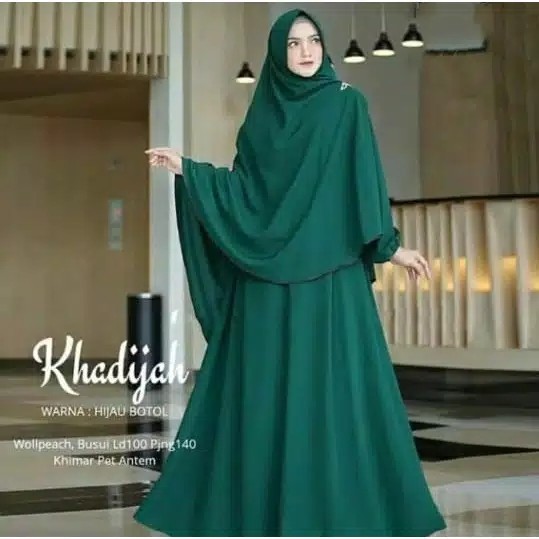 Khadijah Syari  Gamis Set Jilbab  Setelan Hijab Murah 4