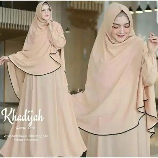 Khadijah Syari  Gamis Set Jilbab  Setelan Hijab Murah 5