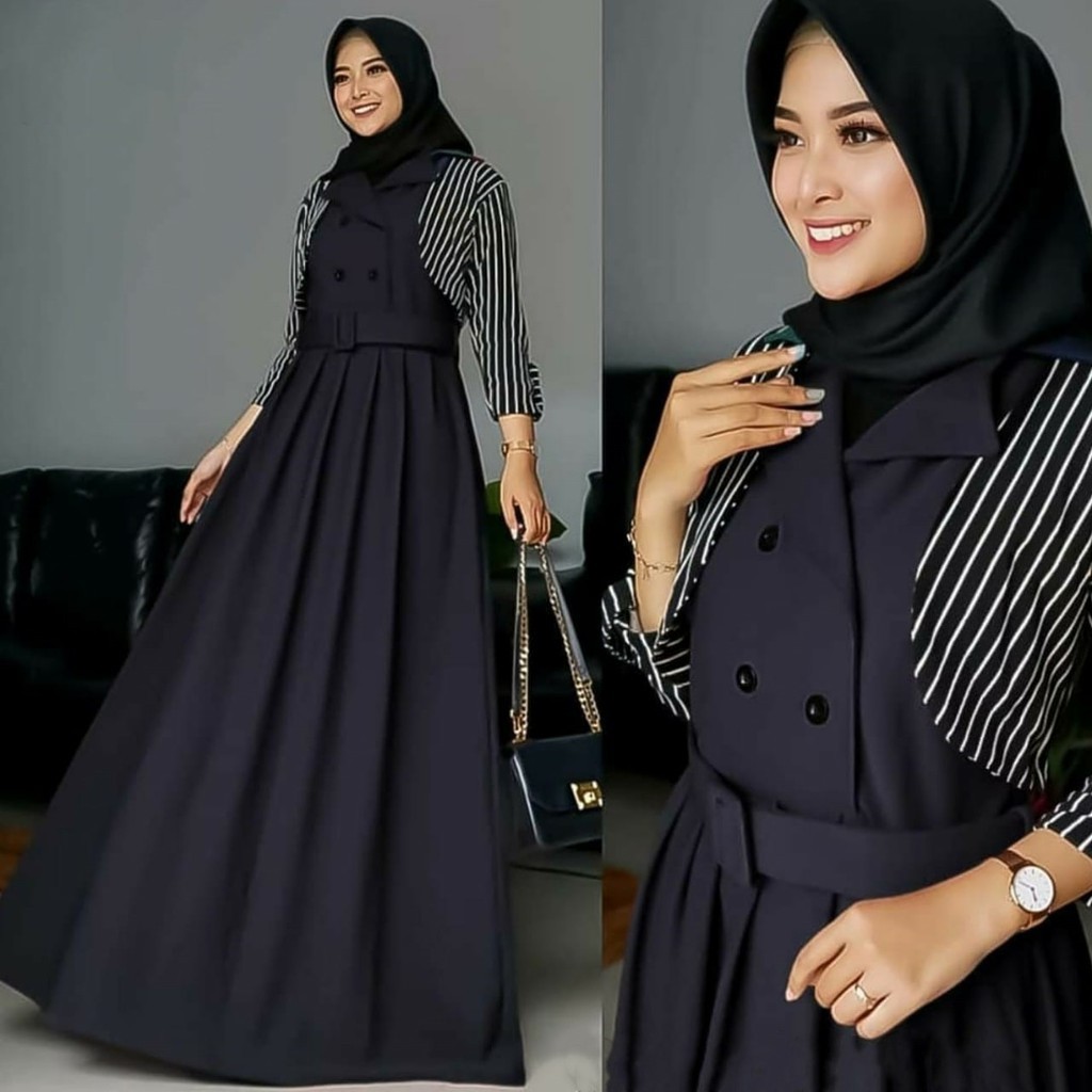 Khilda Dress  Fashoin Muslim Terbaru  Gamis Salur Termurah 2