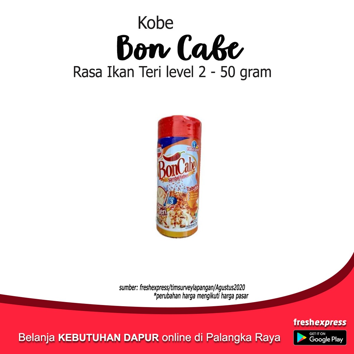 Kobe Bon Cabe Rasa Ikan Teri 50 Gram