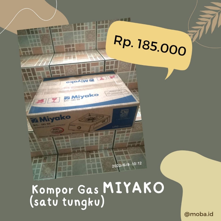 Kompor Gas Satu Tungku - MIYAKO KG 101 SS