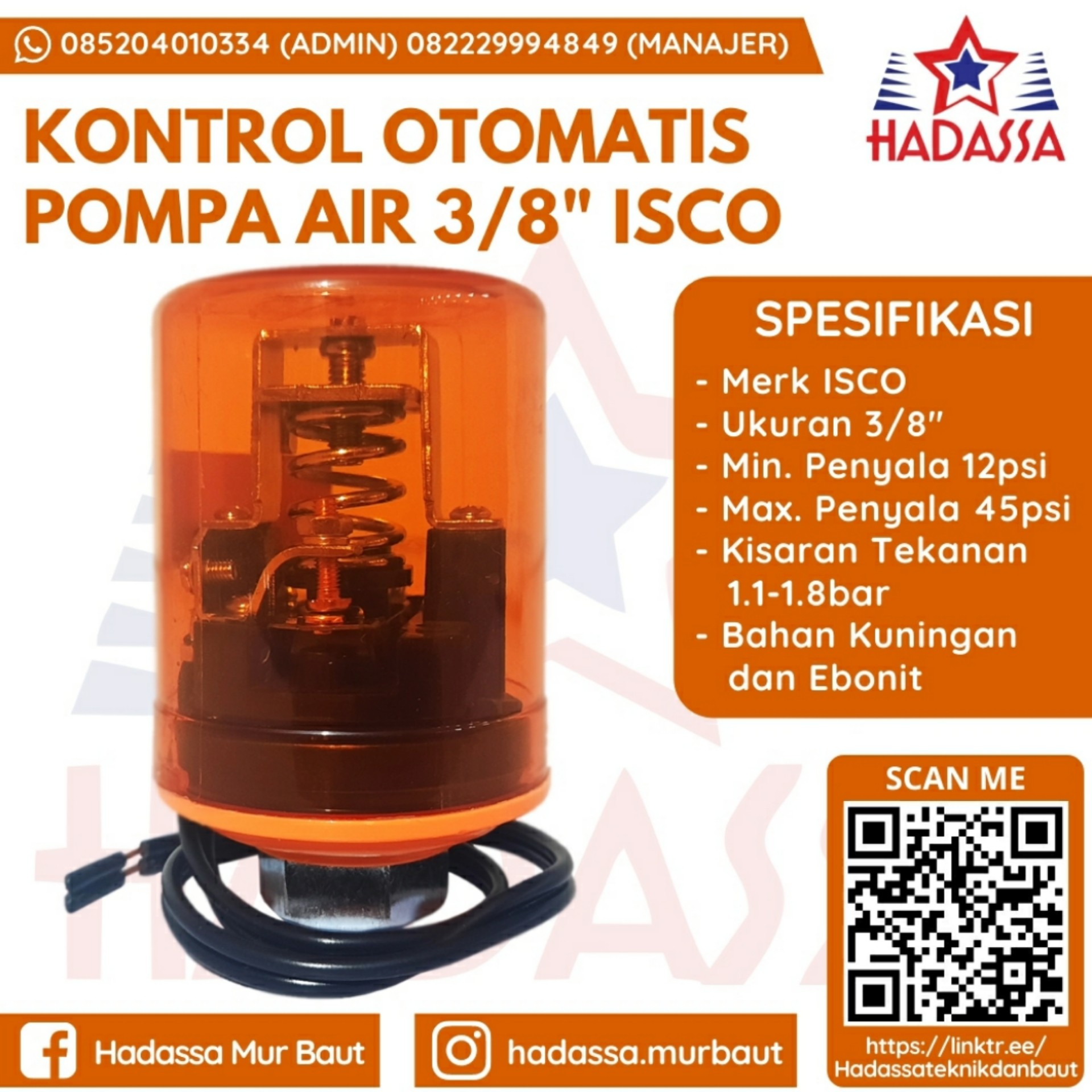 Kontrol Otomatis Pompa Air 3per8 Inci ISCO