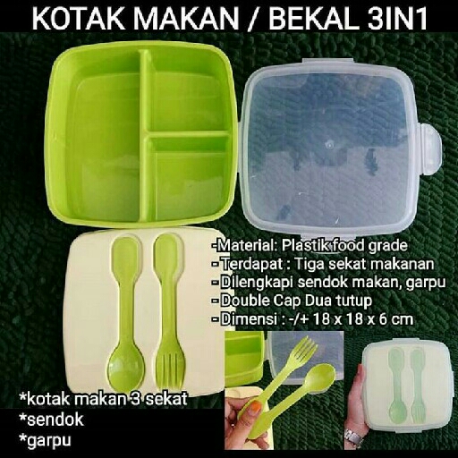 Kotak Bekal Makan 3in1