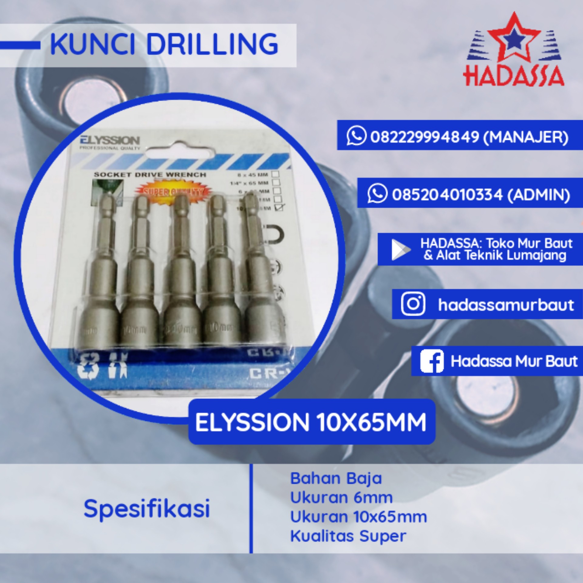 Kunci Drilling Elyssion 10x65mm