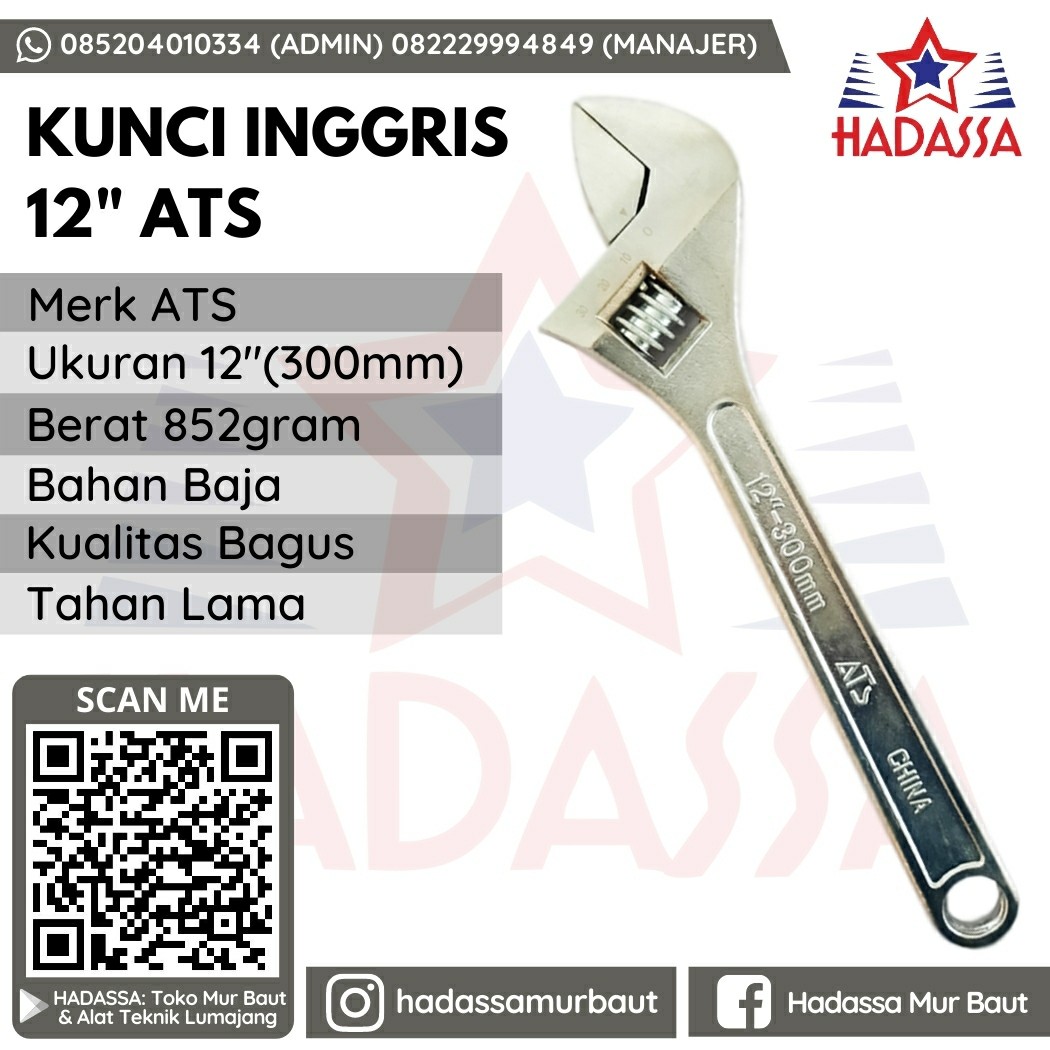 Kunci Inggris 12 Inci ATS