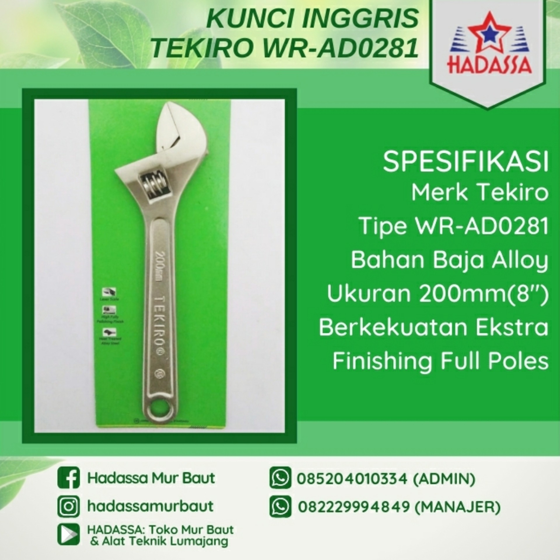 Kunci Inggris Tekiro WR-AD0281