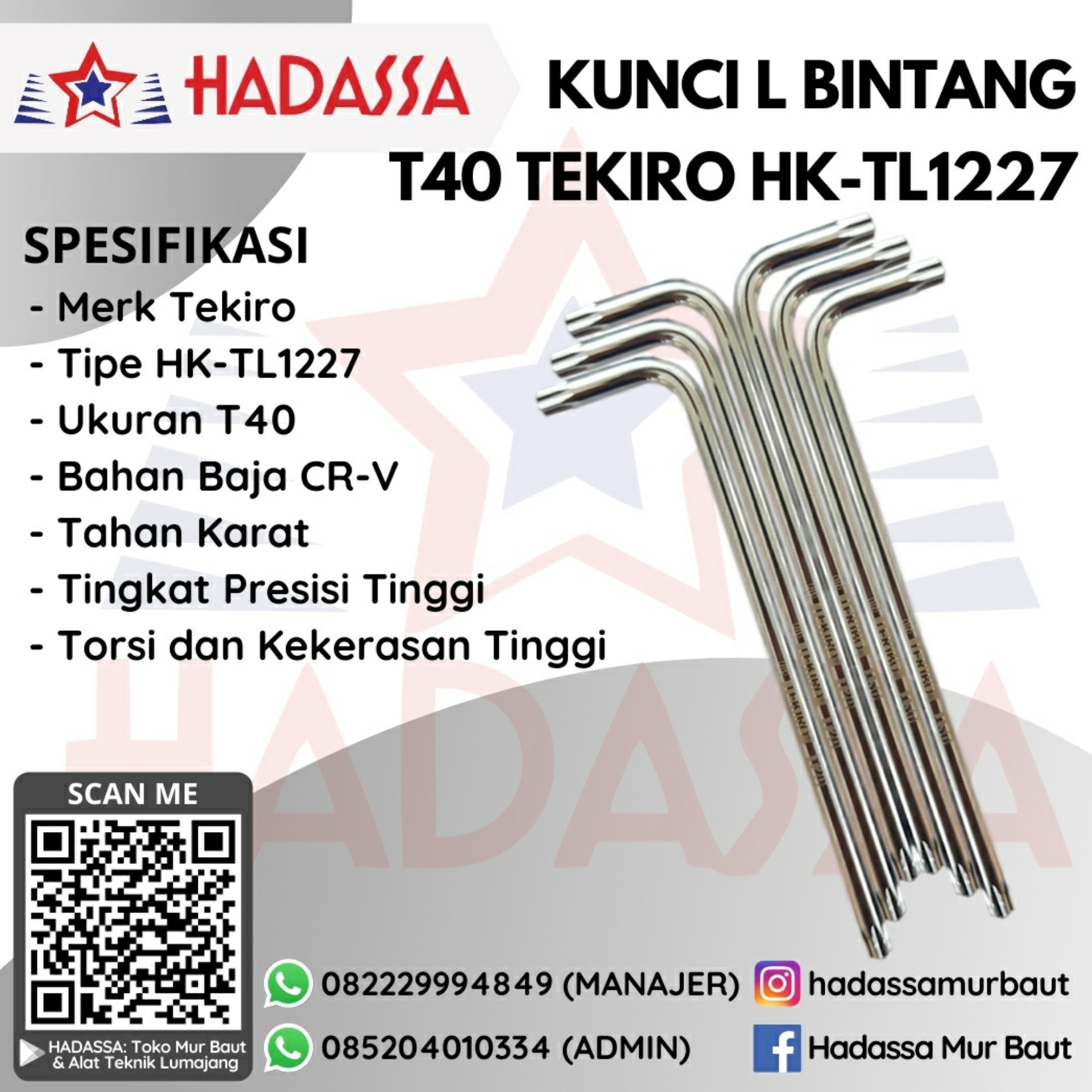 Kunci L Bintang T40 Tekiro HK-TL1227