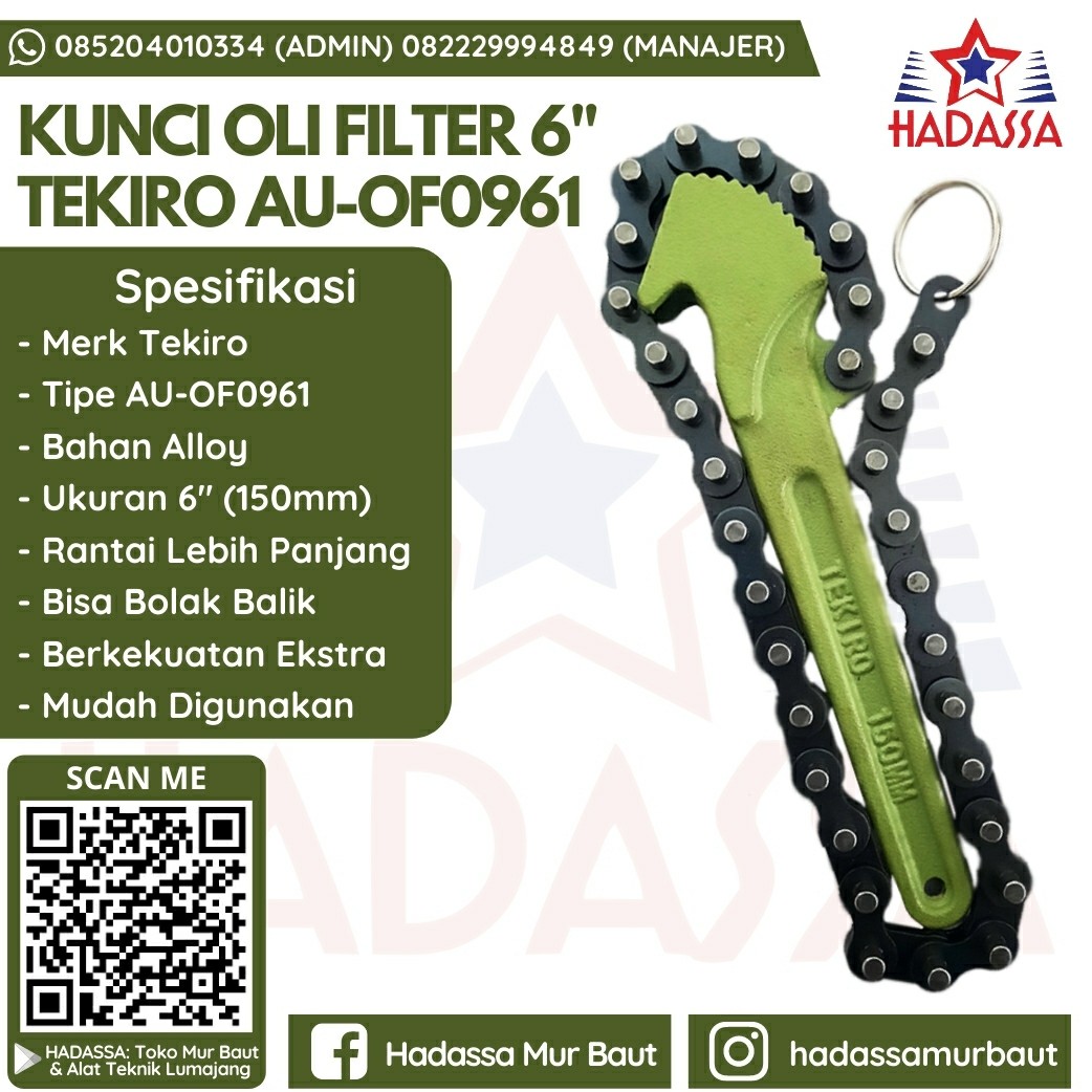 Kunci Oli Filter 6 Inci Tekiro AU-OF0961