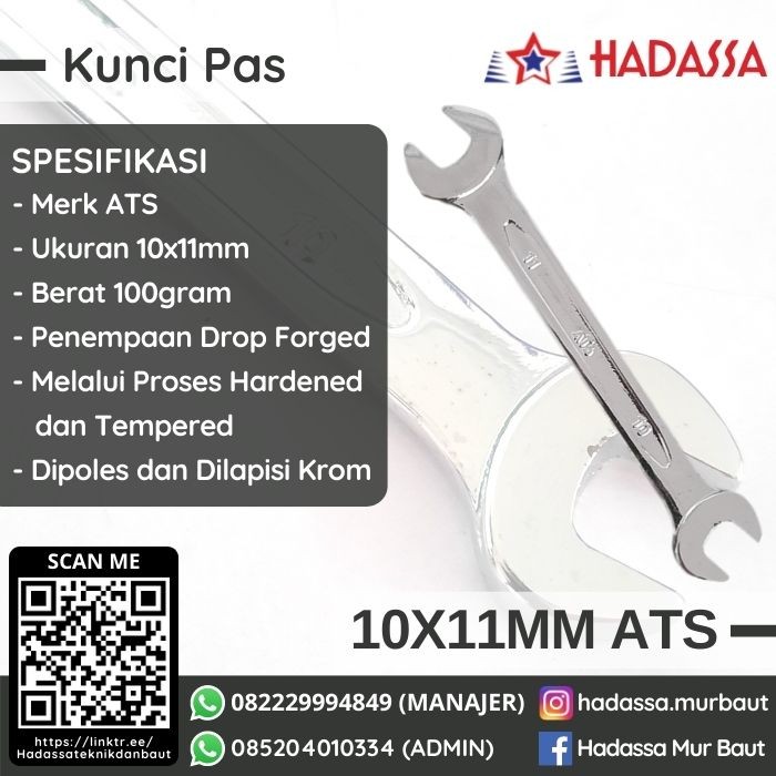 Kunci Pas 10x11mm ATS