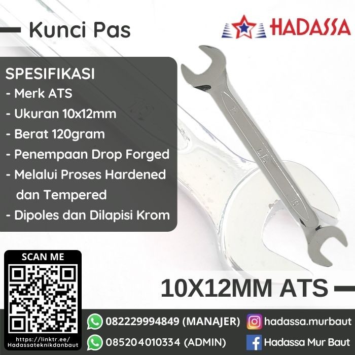 Kunci Pas 10x12mm ATS