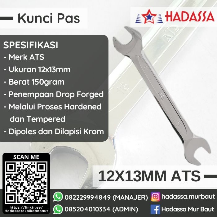 Kunci Pas 12x13mm ATS