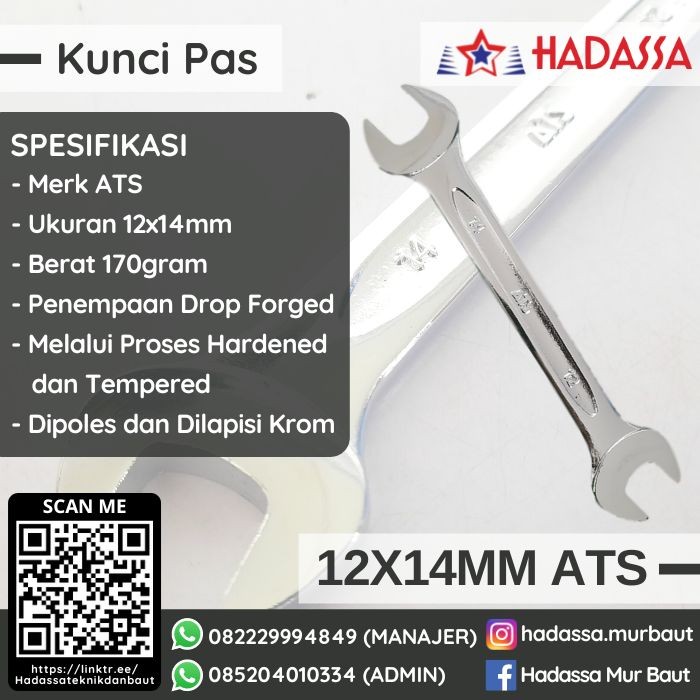 Kunci Pas 12x14mm ATS