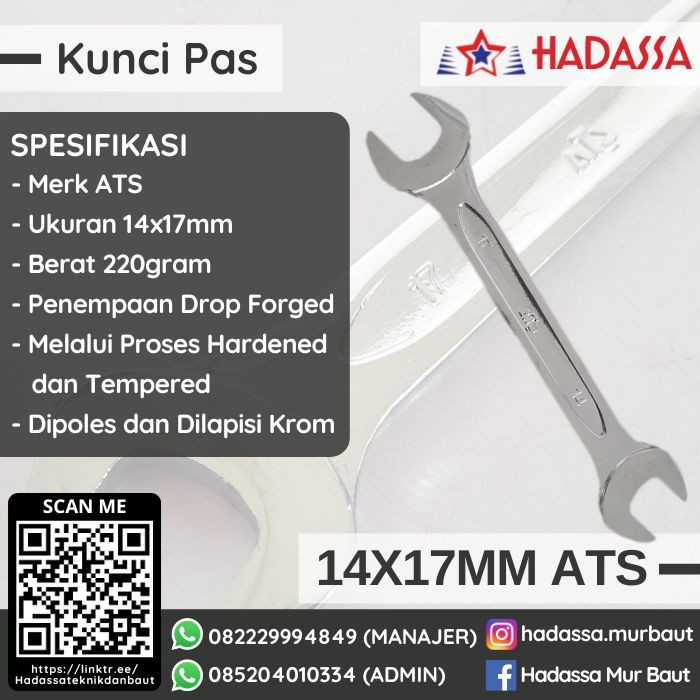 Kunci Pas 14x17mm ATS