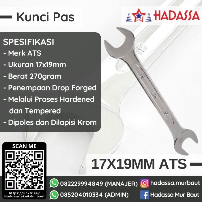 Kunci Pas 17x19mm ATS