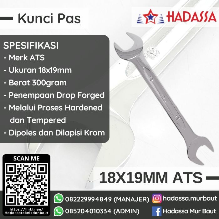 Kunci Pas 18x19mm ATS