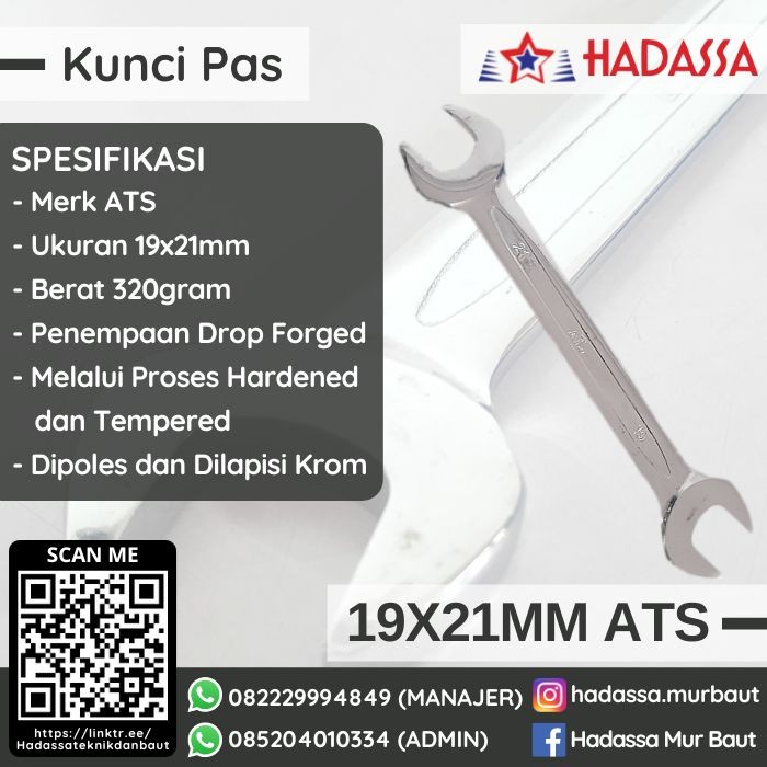 Kunci Pas 19x21mm ATS