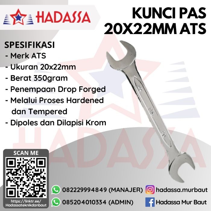 Kunci Pas 20x22mm ATS