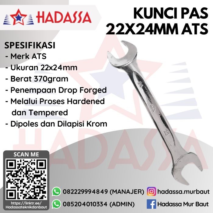 Kunci Pas 22x24mm ATS