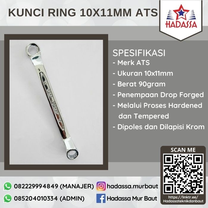 Kunci Ring 10X11mm ATS