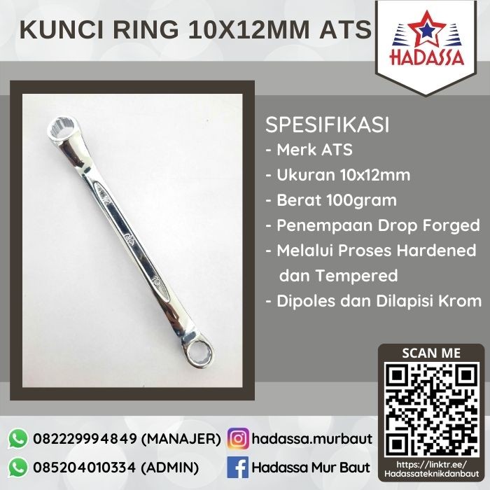 Kunci Ring 10x12mm ATS