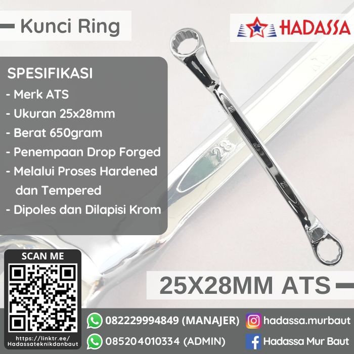 Kunci Ring 25x28mm ATS