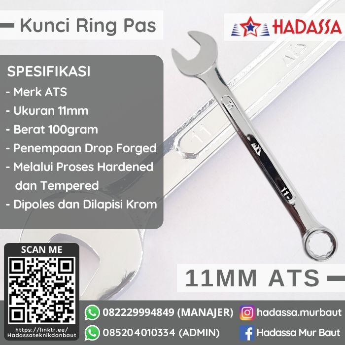 Kunci Ring Pas 11mm ATS