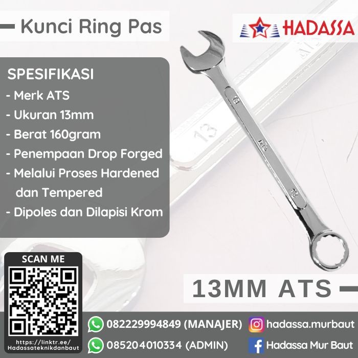 Kunci Ring Pas 13mm ATS