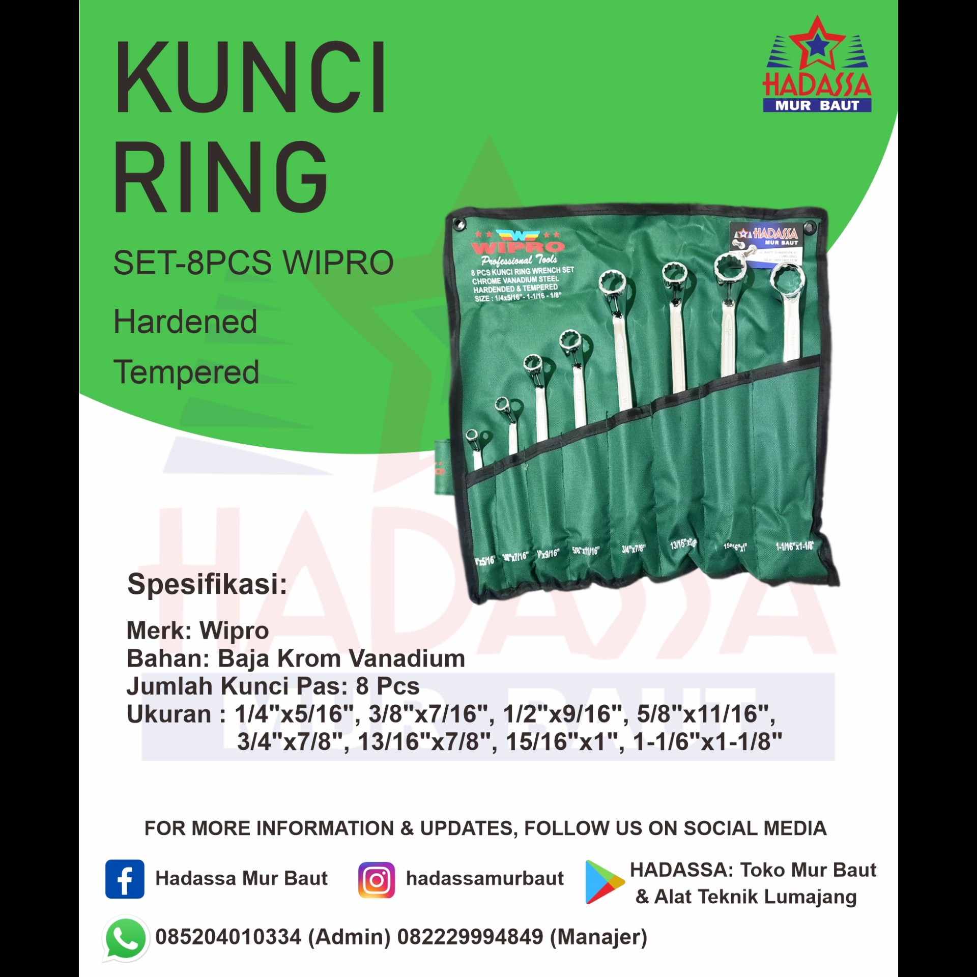 Kunci Ring Set-8Pcs Wipro