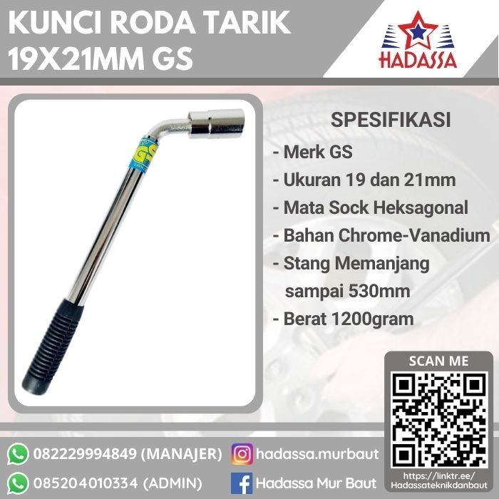 Kunci Roda Tarik 19x21mm GS