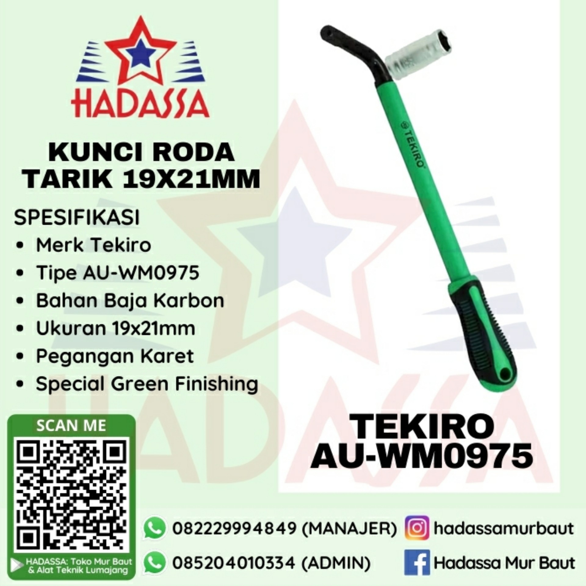 Kunci Roda Tarik 19x21mm Tekiro AU-WM0975