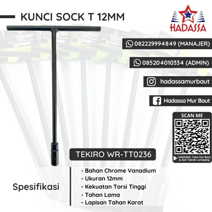 Kunci Sock T 12mm Tekiro WR-TT0236