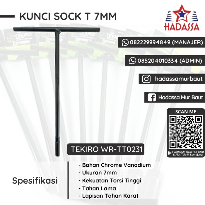 Kunci Sock T 7mm Tekiro WR-TT0231