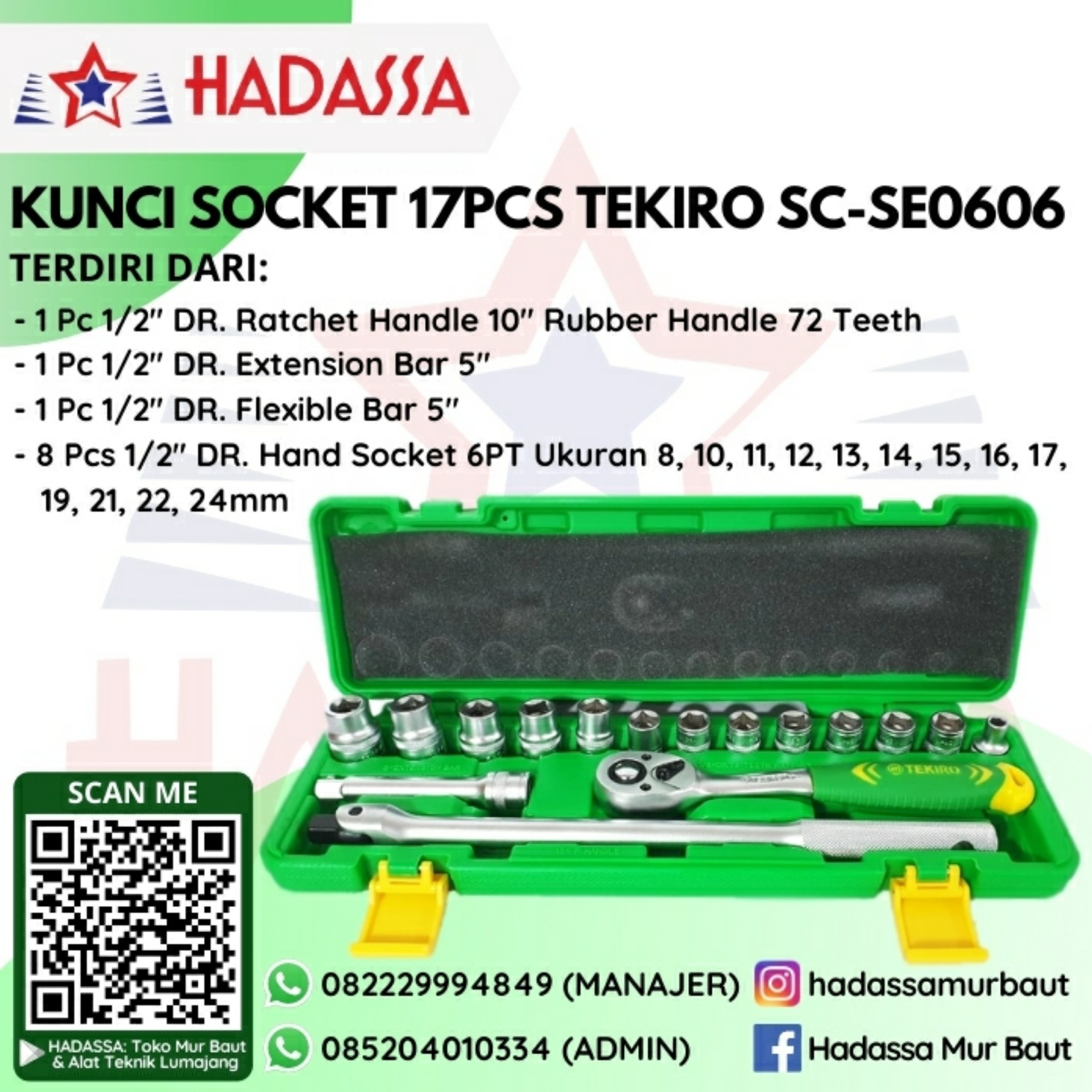 Kunci Socket 17Pcs Tekiro SC-SE0606