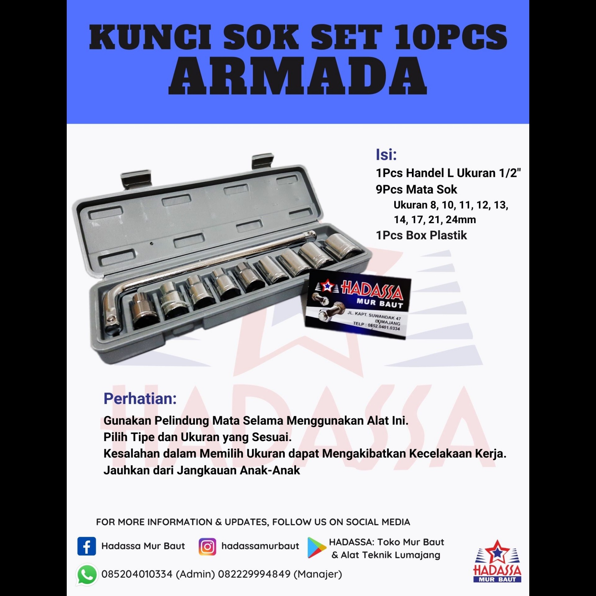 Kunci Sok Set 10Pcs Armada