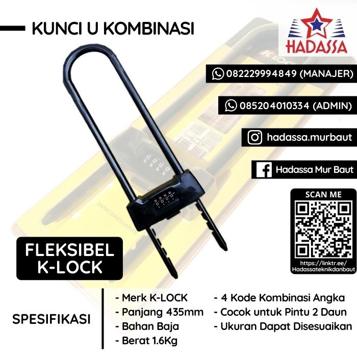 Kunci U Kombinasi Fleksibel K-Lock