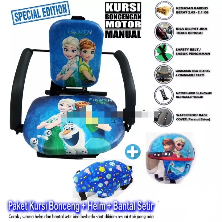 Kursi Boncengan Motor Bebek  Helm Anak  Bantal Setir Motor