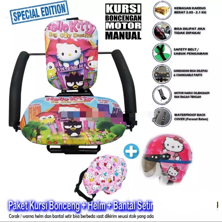 Kursi Boncengan Motor Bebek  Helm Anak  Bantal Setir Motor