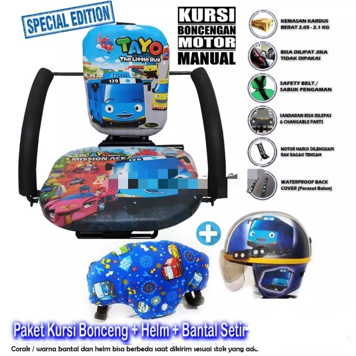 Kursi Boncengan Motor  Bebek  Helm Anak  Bantal Setir Motor