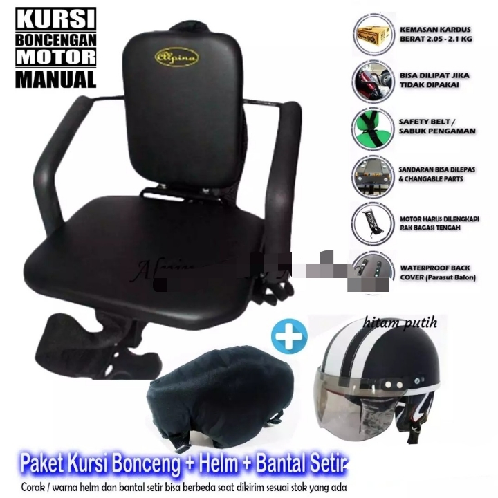 Kursi Boncengan Motor Matic Helm Anak  Bantal Setir Motor